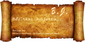 Bátkai Julietta névjegykártya